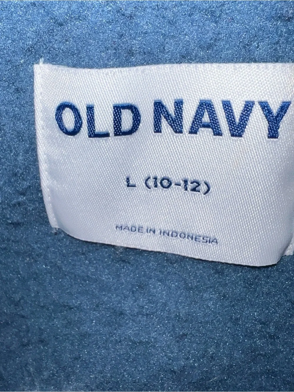 Old Navy Boys Fleece Sherpa zip Jacket Blue Brown Bear Print graphic Large